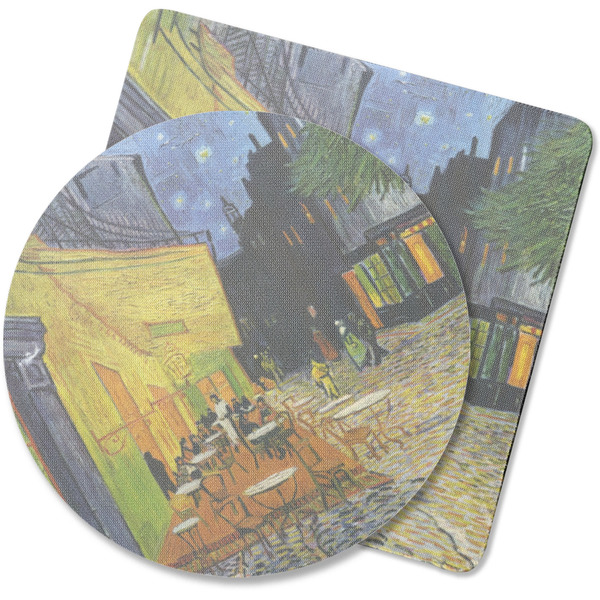 Custom Cafe Terrace at Night (Van Gogh 1888) Rubber Backed Coaster