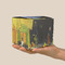 Cafe Terrace at Night (Van Gogh 1888) Cube Favor Gift Box - Scale View