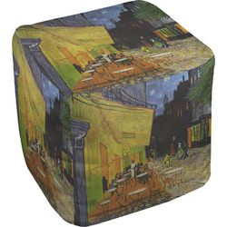 Cafe Terrace at Night (Van Gogh 1888) Cube Pouf Ottoman