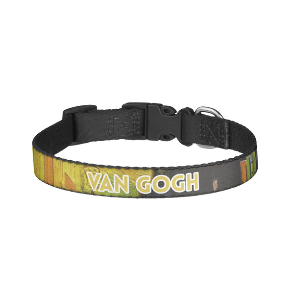 Custom Cafe Terrace at Night (Van Gogh 1888) Dog Collar - Small