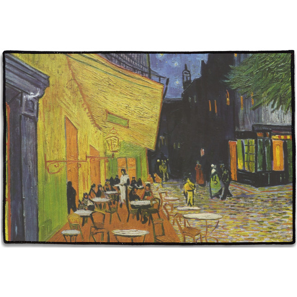 Custom Cafe Terrace at Night (Van Gogh 1888) Door Mat - 36"x24"