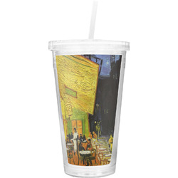 Cafe Terrace at Night (Van Gogh 1888) Double Wall Tumbler with Straw