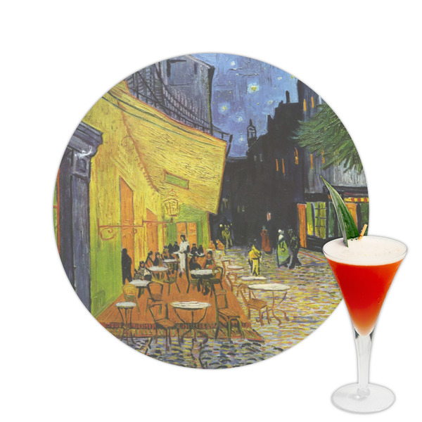 Custom Cafe Terrace at Night (Van Gogh 1888) Printed Drink Topper -  2.5"