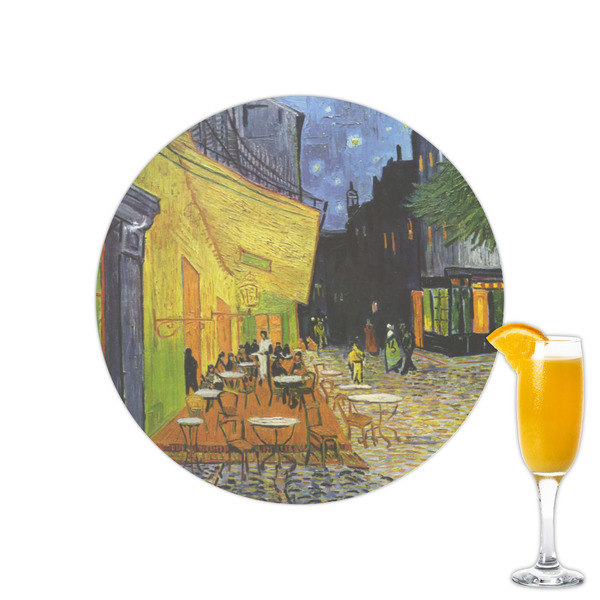 Custom Cafe Terrace at Night (Van Gogh 1888) Printed Drink Topper - 2.15"