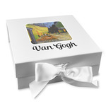 Cafe Terrace at Night (Van Gogh 1888) Gift Box with Magnetic Lid - White