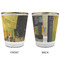 Cafe Terrace at Night (Van Gogh 1888) Glass Shot Glass - Gold Rim - Front & Back