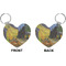 Cafe Terrace at Night (Van Gogh 1888) Heart Keychain (Front + Back)