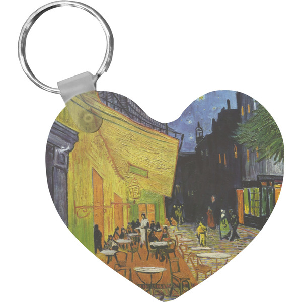 Custom Cafe Terrace at Night (Van Gogh 1888) Heart Plastic Keychain