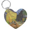 Cafe Terrace at Night (Van Gogh 1888) Heart Keychain (Personalized)