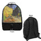 Cafe Terrace at Night (Van Gogh 1888) Large Backpack - Black - Front & Back View