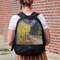 Cafe Terrace at Night (Van Gogh 1888) Large Backpack - Black - On Back