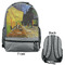 Cafe Terrace at Night (Van Gogh 1888) Large Backpack - Gray - Front & Back View