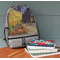 Cafe Terrace at Night (Van Gogh 1888) Large Backpack - Gray - On Desk