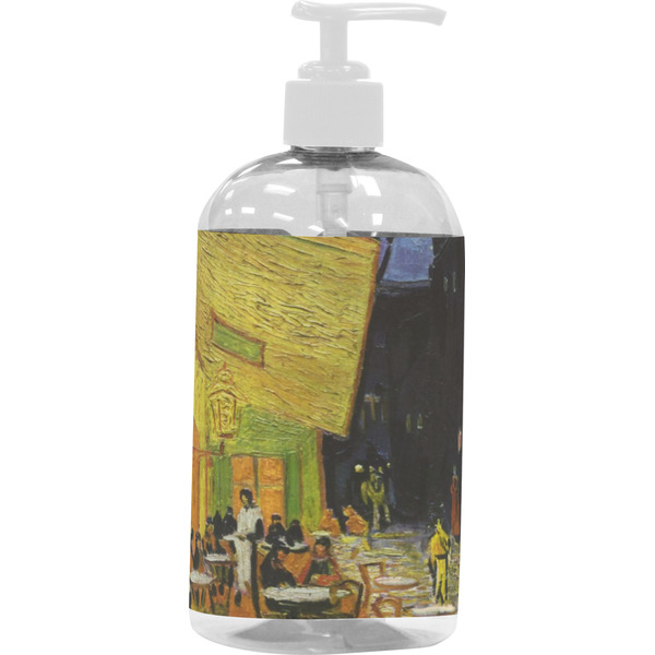 Custom Cafe Terrace at Night (Van Gogh 1888) Plastic Soap / Lotion Dispenser (16 oz - Large - White)