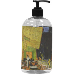 Cafe Terrace at Night (Van Gogh 1888) Plastic Soap / Lotion Dispenser (16 oz - Large - Black)