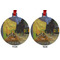 Cafe Terrace at Night (Van Gogh 1888) Metal Ball Ornament - Front and Back