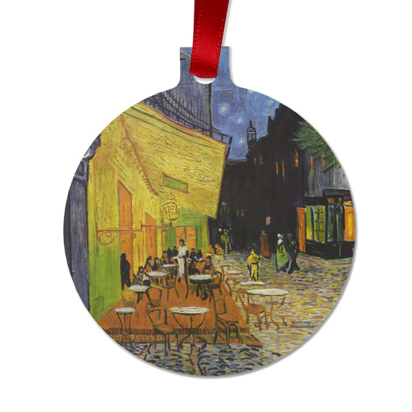 Custom Cafe Terrace at Night (Van Gogh 1888) Metal Ball Ornament - Double Sided