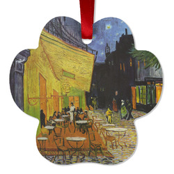 Cafe Terrace at Night (Van Gogh 1888) Metal Paw Ornament - Double Sided
