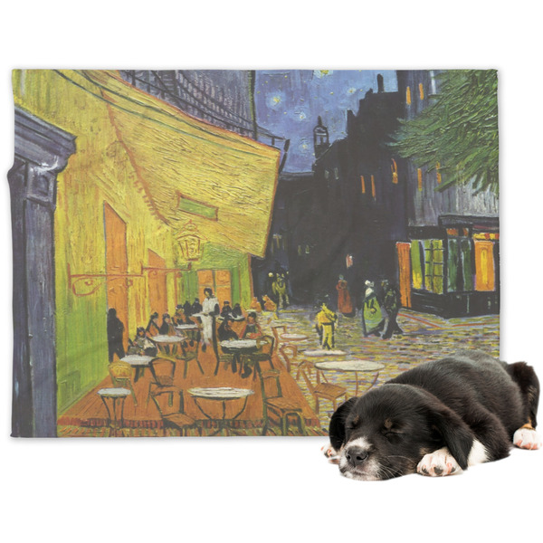 Custom Cafe Terrace at Night (Van Gogh 1888) Dog Blanket - Large