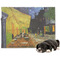 Cafe Terrace at Night (Van Gogh 1888) Microfleece Dog Blanket - Large