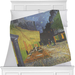 Cafe Terrace at Night (Van Gogh 1888) Minky Blanket - Toddler / Throw - 60"x50" - Double Sided