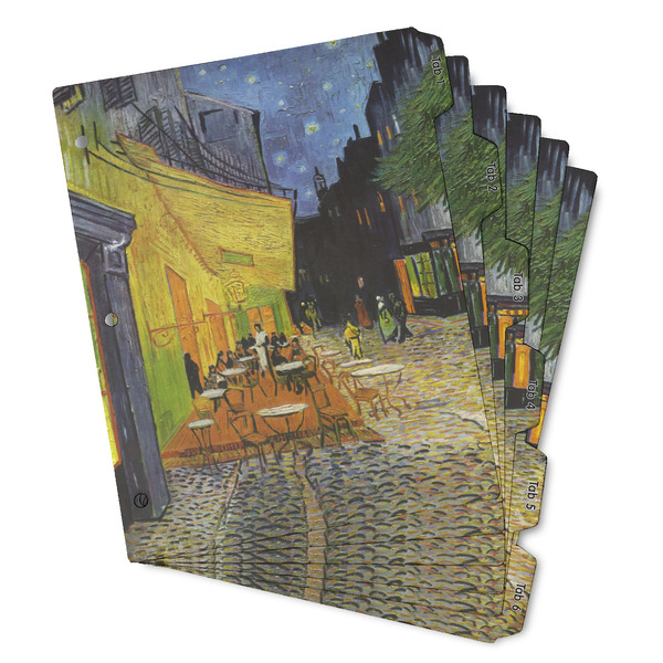 Custom Cafe Terrace at Night (Van Gogh 1888) Binder Tab Divider - Set of 6