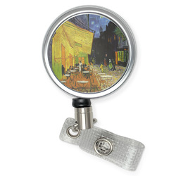 Cafe Terrace at Night (Van Gogh 1888) Retractable Badge Reel