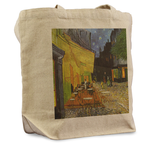 Custom Cafe Terrace at Night (Van Gogh 1888) Reusable Cotton Grocery Bag - Single