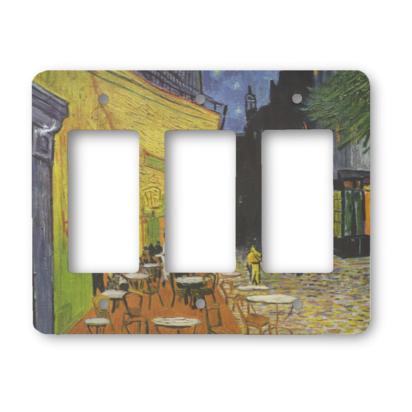 Custom Cafe Terrace at Night (Van Gogh 1888) Rocker Style Light Switch Cover - Three Switch