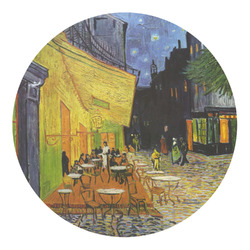Cafe Terrace at Night (Van Gogh 1888) Round Decal - Medium