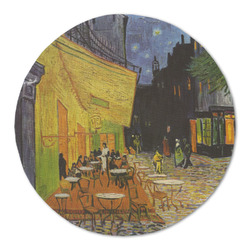 Cafe Terrace at Night (Van Gogh 1888) Round Linen Placemat - Single Sided