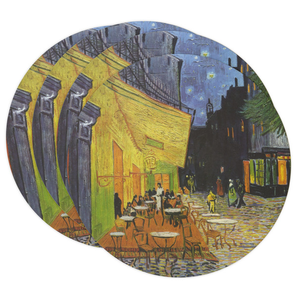 Custom Cafe Terrace at Night (Van Gogh 1888) Round Paper Coasters