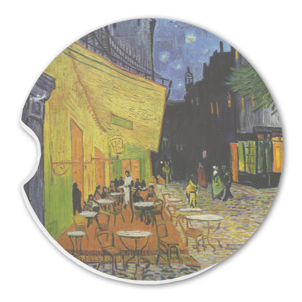 Custom Cafe Terrace at Night (Van Gogh 1888) Sandstone Car Coaster - Single