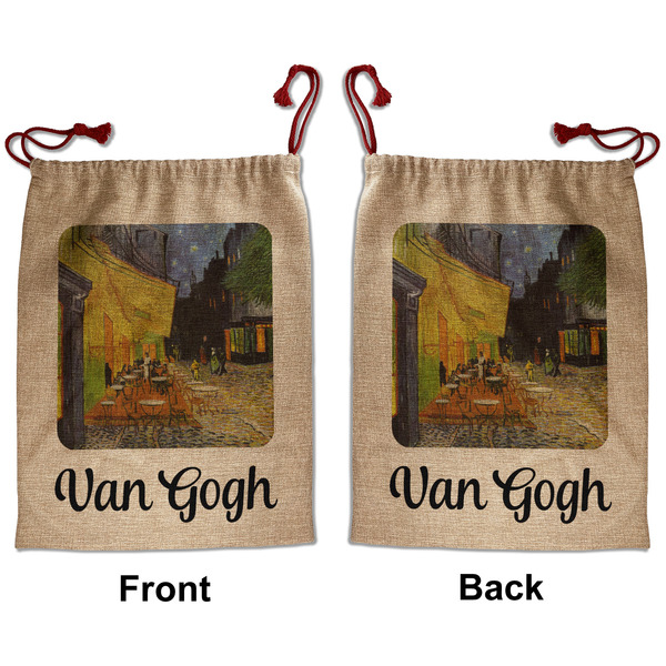 Custom Cafe Terrace at Night (Van Gogh 1888) Santa Sack - Front & Back