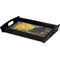 Cafe Terrace at Night (Van Gogh 1888) Serving Tray Black - Corner