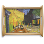 Cafe Terrace at Night (Van Gogh 1888) Natural Wooden Tray - Large