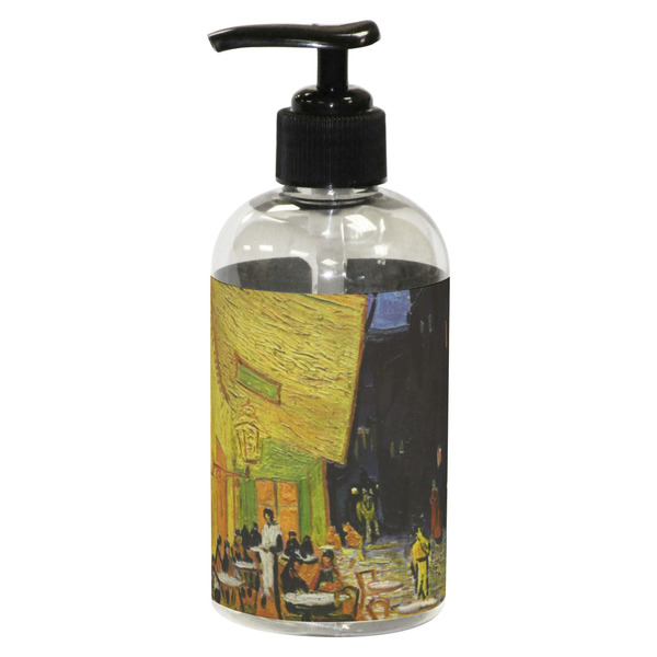 Custom Cafe Terrace at Night (Van Gogh 1888) Plastic Soap / Lotion Dispenser (8 oz - Small - Black)