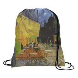 Cafe Terrace at Night (Van Gogh 1888) Drawstring Backpack - Large
