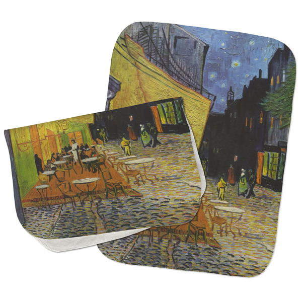 Custom Cafe Terrace at Night (Van Gogh 1888) Burp Cloths - Fleece - Set of 2