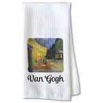 Cafe Terrace at Night (Van Gogh 1888) Kitchen Towel - Waffle Weave - Partial Print