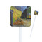 Cafe Terrace at Night (Van Gogh 1888) White Plastic Stir Stick - Square - Closeup