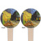 Cafe Terrace at Night (Van Gogh 1888) Wooden 4" Food Pick - Round - Double Sided - Front & Back