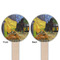 Cafe Terrace at Night (Van Gogh 1888) Wooden 6" Food Pick - Round - Double Sided - Front & Back