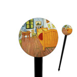 The Bedroom in Arles (Van Gogh 1888) 4" Round Plastic Food Picks - Black - Single Sided