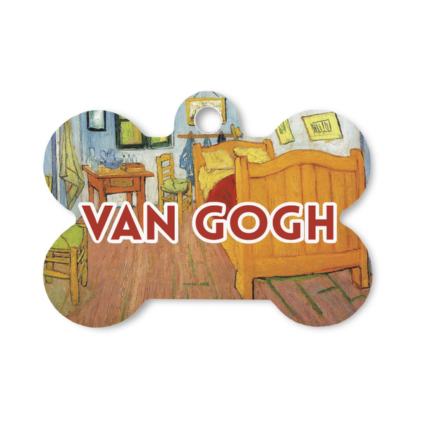 Custom The Bedroom in Arles (Van Gogh 1888) Bone Shaped Dog ID Tag - Small