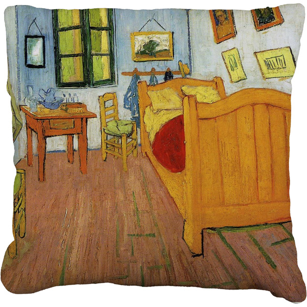 Custom The Bedroom in Arles (Van Gogh 1888) Faux-Linen Throw Pillow 20"