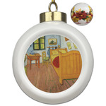 The Bedroom in Arles (Van Gogh 1888) Ceramic Ball Ornaments - Poinsettia Garland