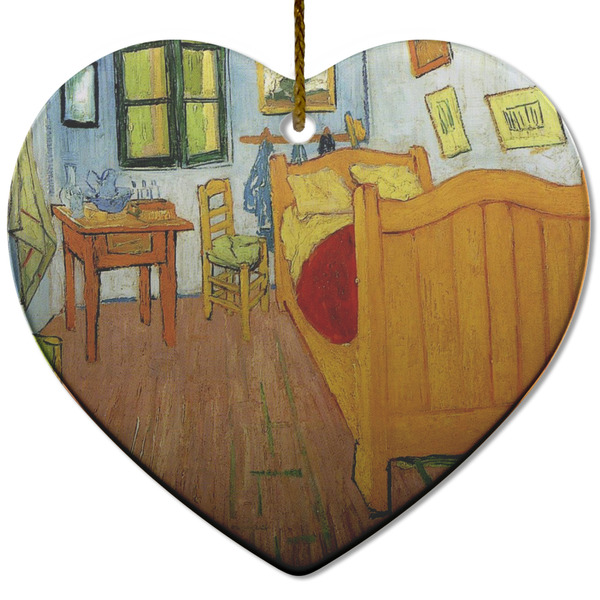 Custom The Bedroom in Arles (Van Gogh 1888) Heart Ceramic Ornament