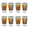 The Bedroom in Arles (Van Gogh 1888) Ceramic Shot Glasses - Two Tone - Set of 4 - Front & Back