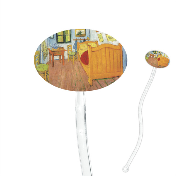 Custom The Bedroom in Arles (Van Gogh 1888) 7" Oval Plastic Stir Sticks - Clear